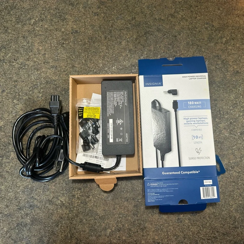 Insignia Black Laptop Charger - 180W